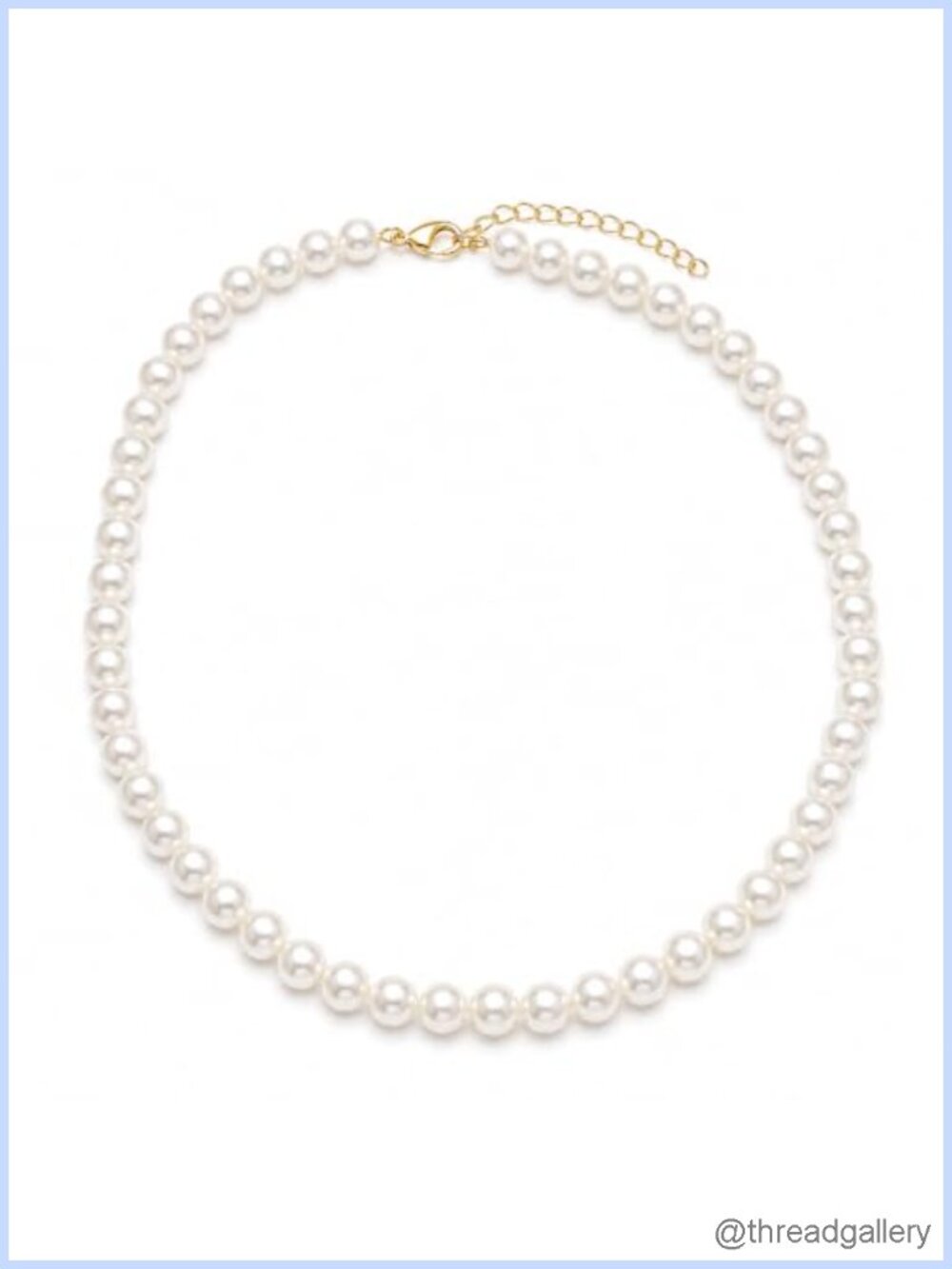 10mm White Faux Pearl Strand Necklace Gold-Tone Lobster Clasp 17-20 In